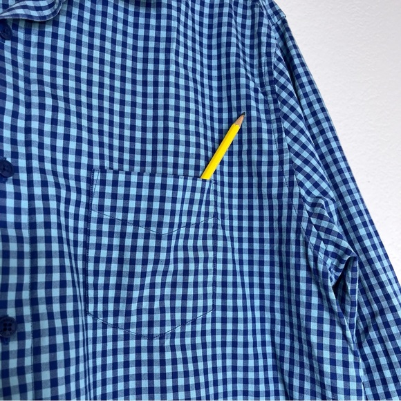 Twillory Untuckable Blue Gingham Single Breast Pocket Long‎ Sleeve XXL - Picture 6 of 10